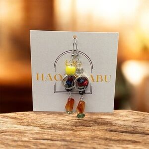 Artisan Agate Coral Earrings